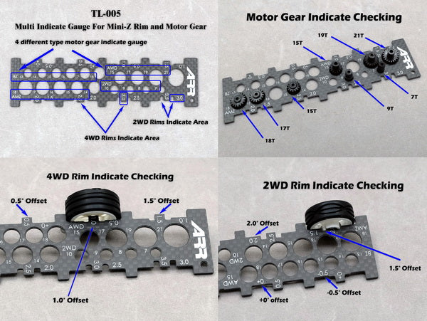 Multi Indicate Gauge For Mini-Z Rim and Motor Gear