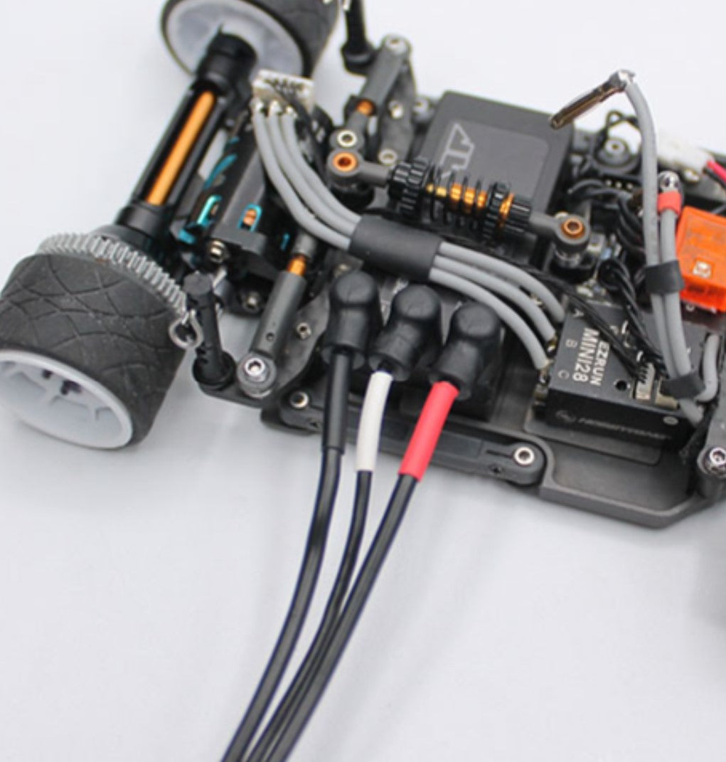 RRE016 Reflex Racing 2mm Bullet Plug Charging Cable - Black and Silver